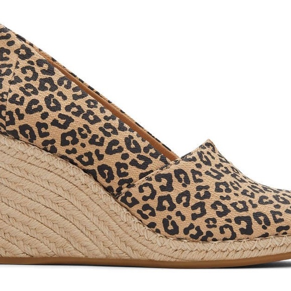 TOMS Michelle Wedge Heel, Mini Leopard, Size 10 - Picture 2 of 8